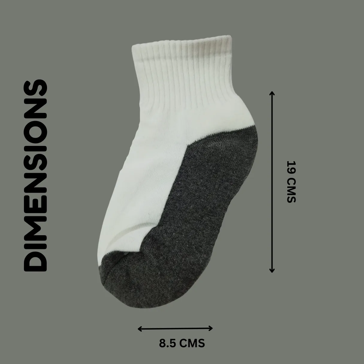 Dual Colour Thick Ankle-length Socks Combo For Kids (6-9 Years, 3 Pairs)