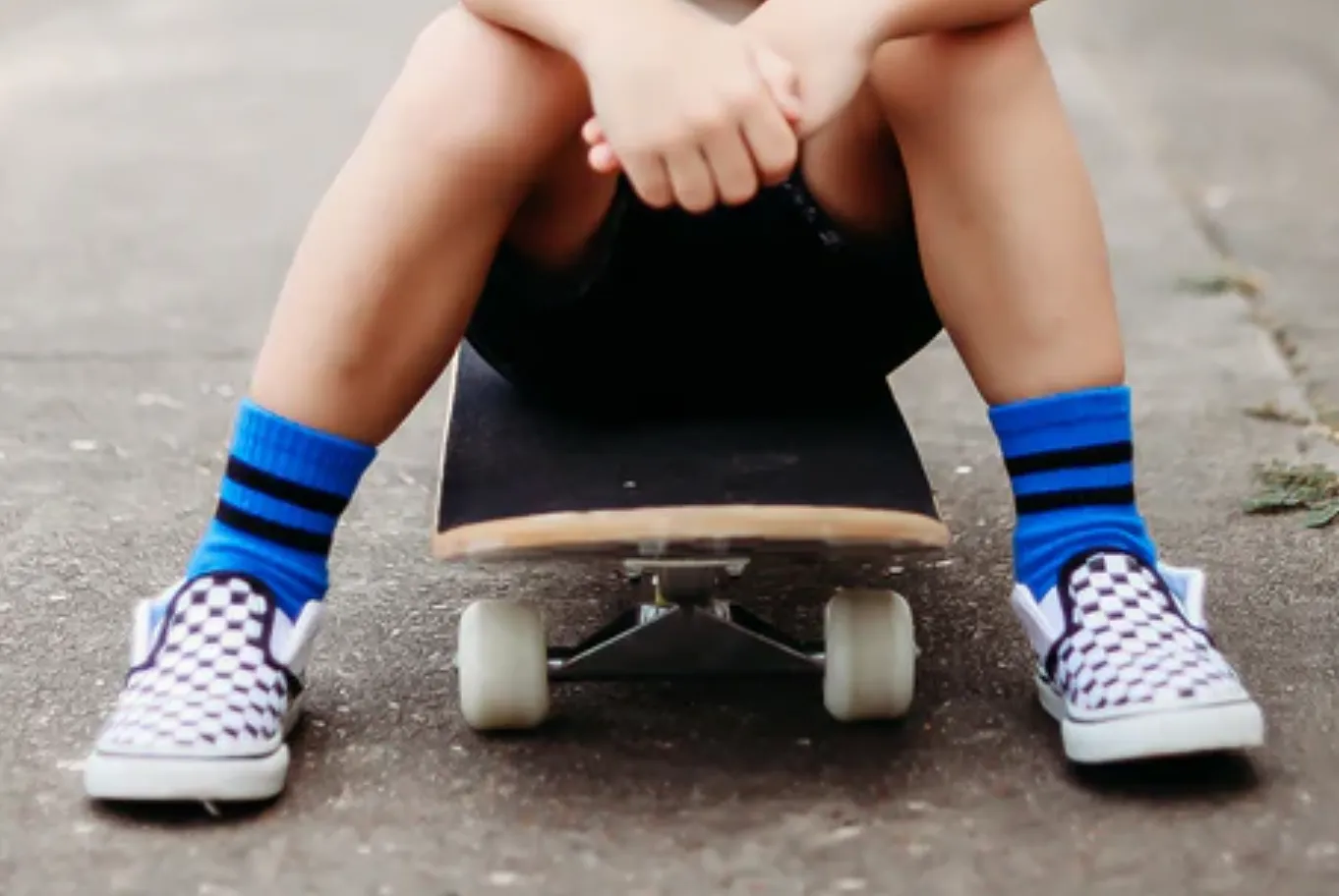 Kickin It Up Socks - Paxton Blue w/ Black Stripes