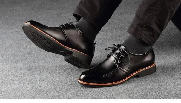 Men Dress Shoes, Lace-Up Office Shoes, Black, Brown