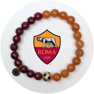 Roma Mens Marsala Jade and Brown Aventurine with Pav Soccer Ball