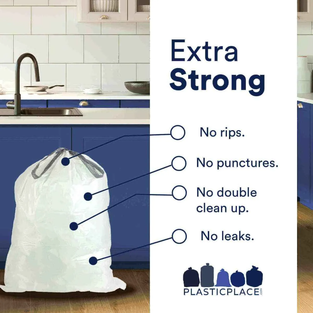Simplehuman®* Compatible Trash Bags - Code Q - 13-17 Gallon - 200/Case