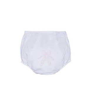 White Landon Diaper Cover-Ballet Shoes